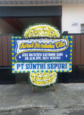 Papan Bunga Duka di Ibu Utara